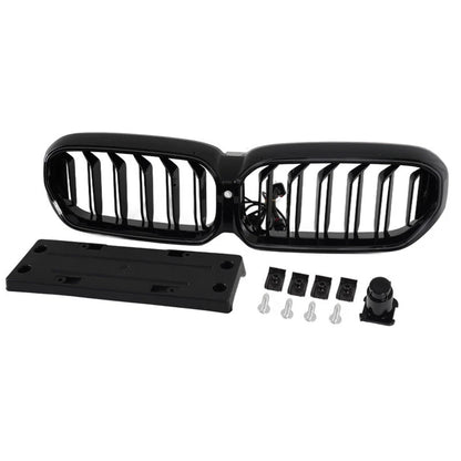 LED Front Kidney Grille Lights for 2021-2023 BMW G30 G31 530i 540i Gloss Black