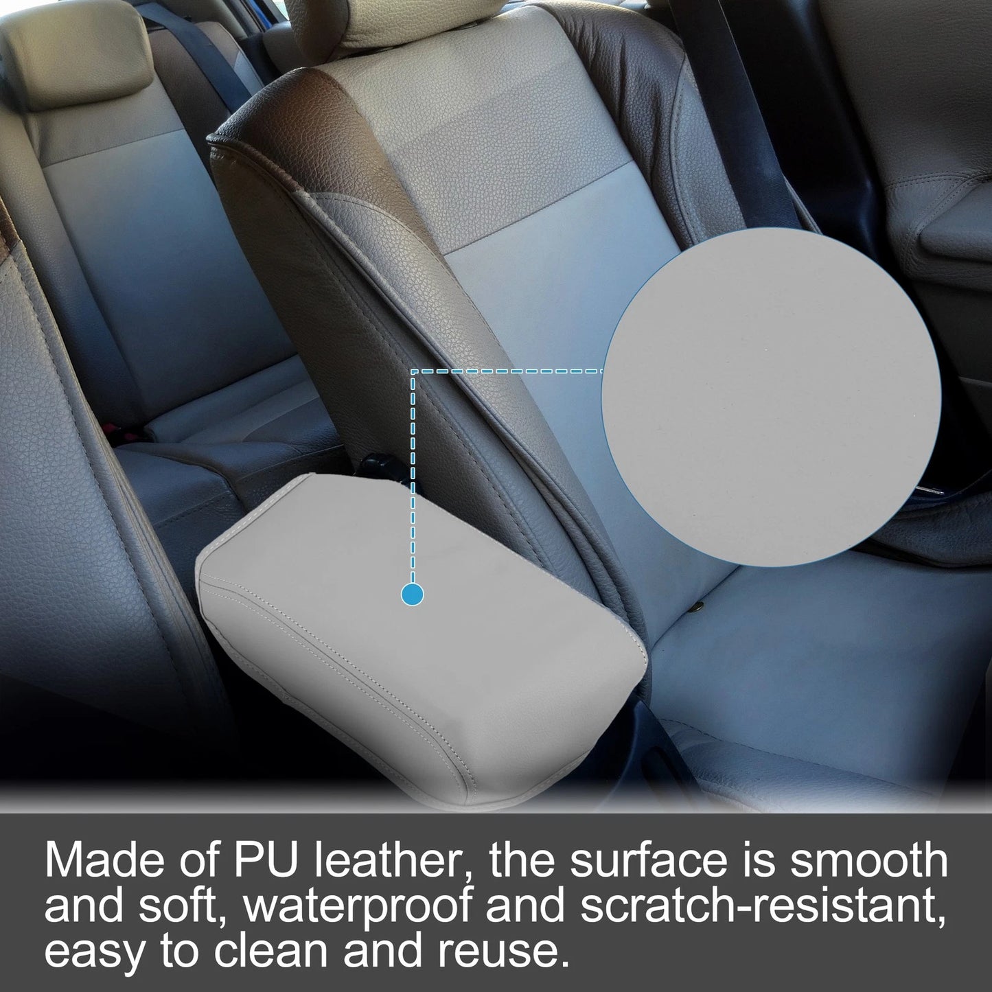 Faux Leather Center Console Armrest Cover for Honda Civic (2012-2015)