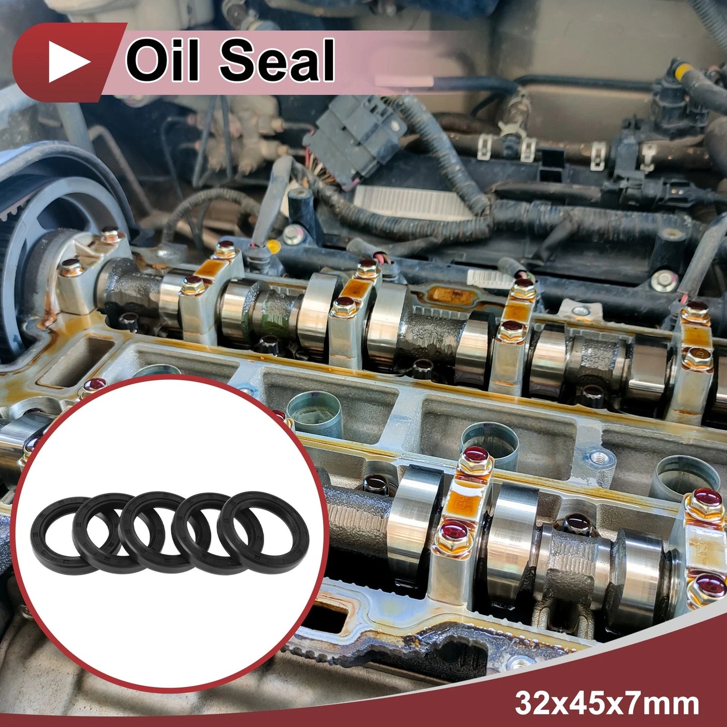 Rotary Shaft Seal/32x45x7mm/Oil Seal 70D Black, 5 x for MakeModel