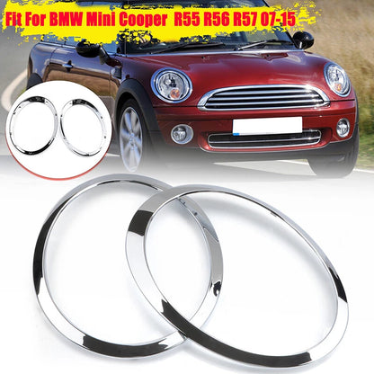 Chrome Headlight Trim Rings for Mini Cooper R55 R56 (2007-2015)