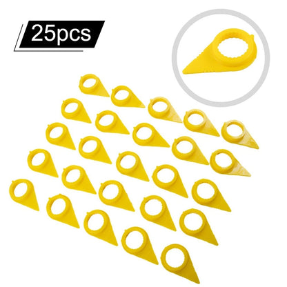 25 x 19mm Yellow Wheel Nut Indicators for Truck Safety
