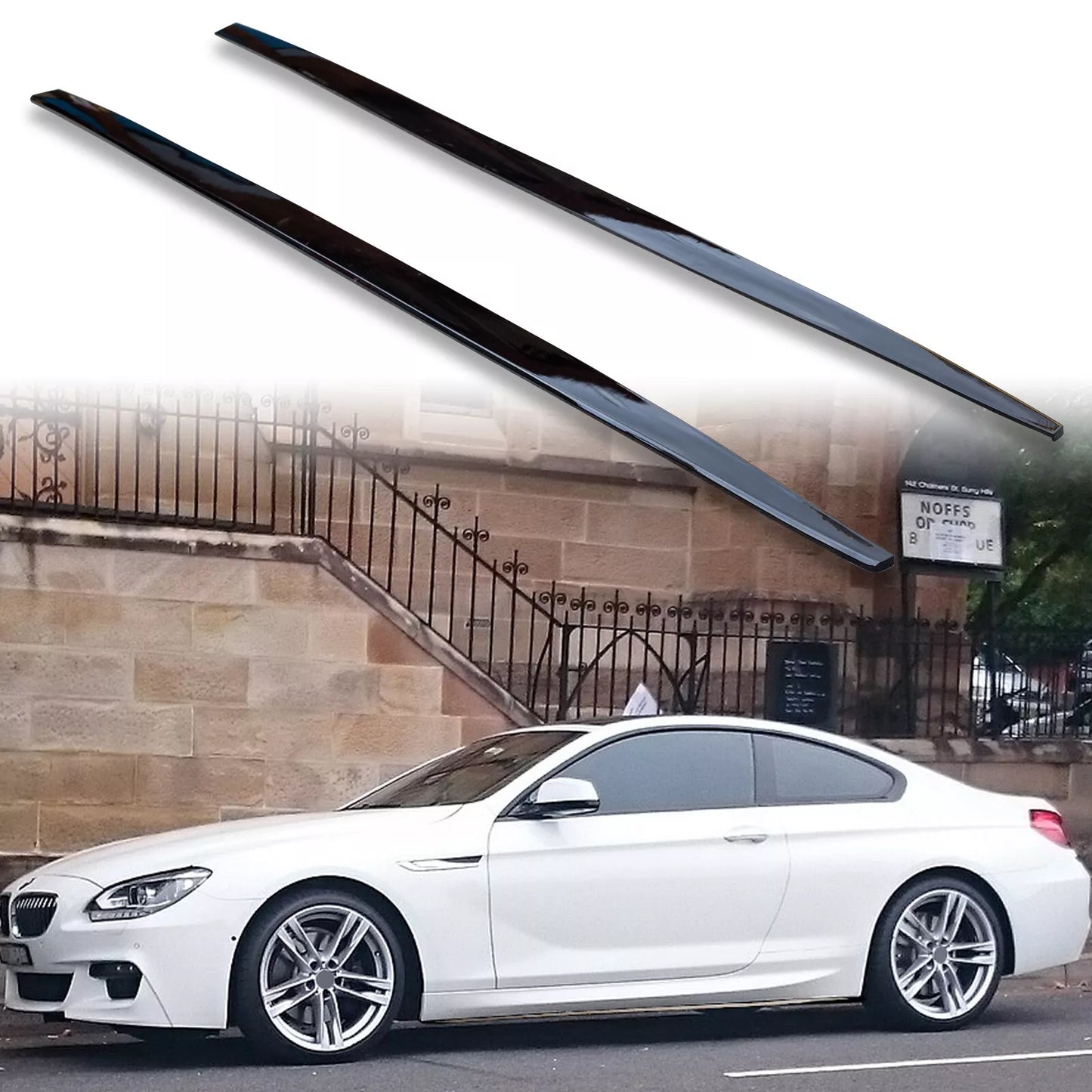 Gloss Black Side Skirt Extensions for BMW M6/M Sport F12 F13 (2012-2019)