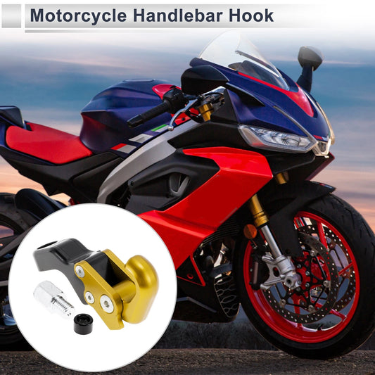 Slope Handle with Hook Aluminum Alloy Motorcycle Hanging Hook Gold Tone