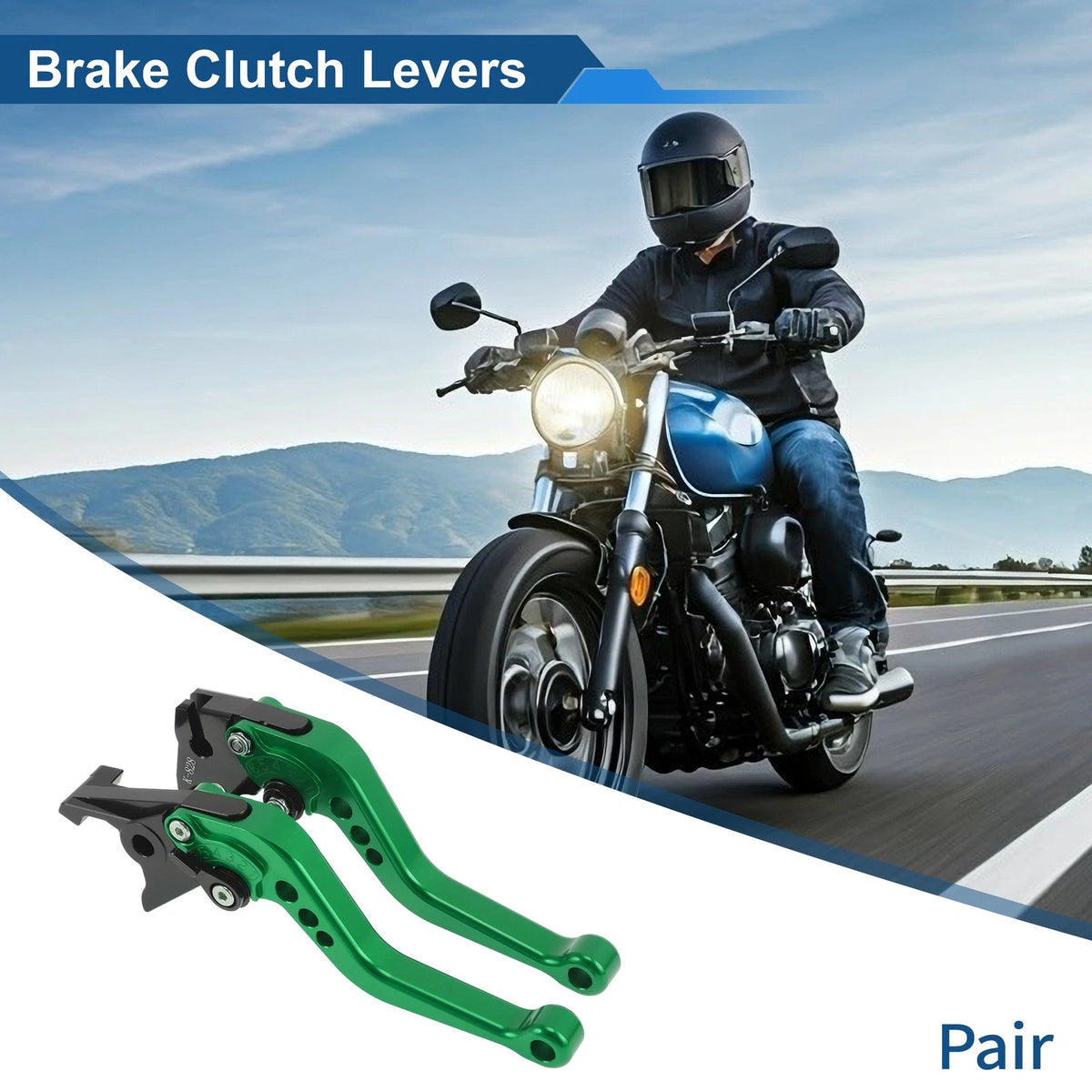 1 Pair Adjustable Short Brake Clutch Levers for Kawasaki ZX10R (2004–2005)