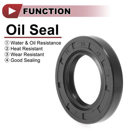 Rotary Shaft Seal 25x42x7mm Oil Seal Nitrile 70D Black 5 Pcs for Make Model