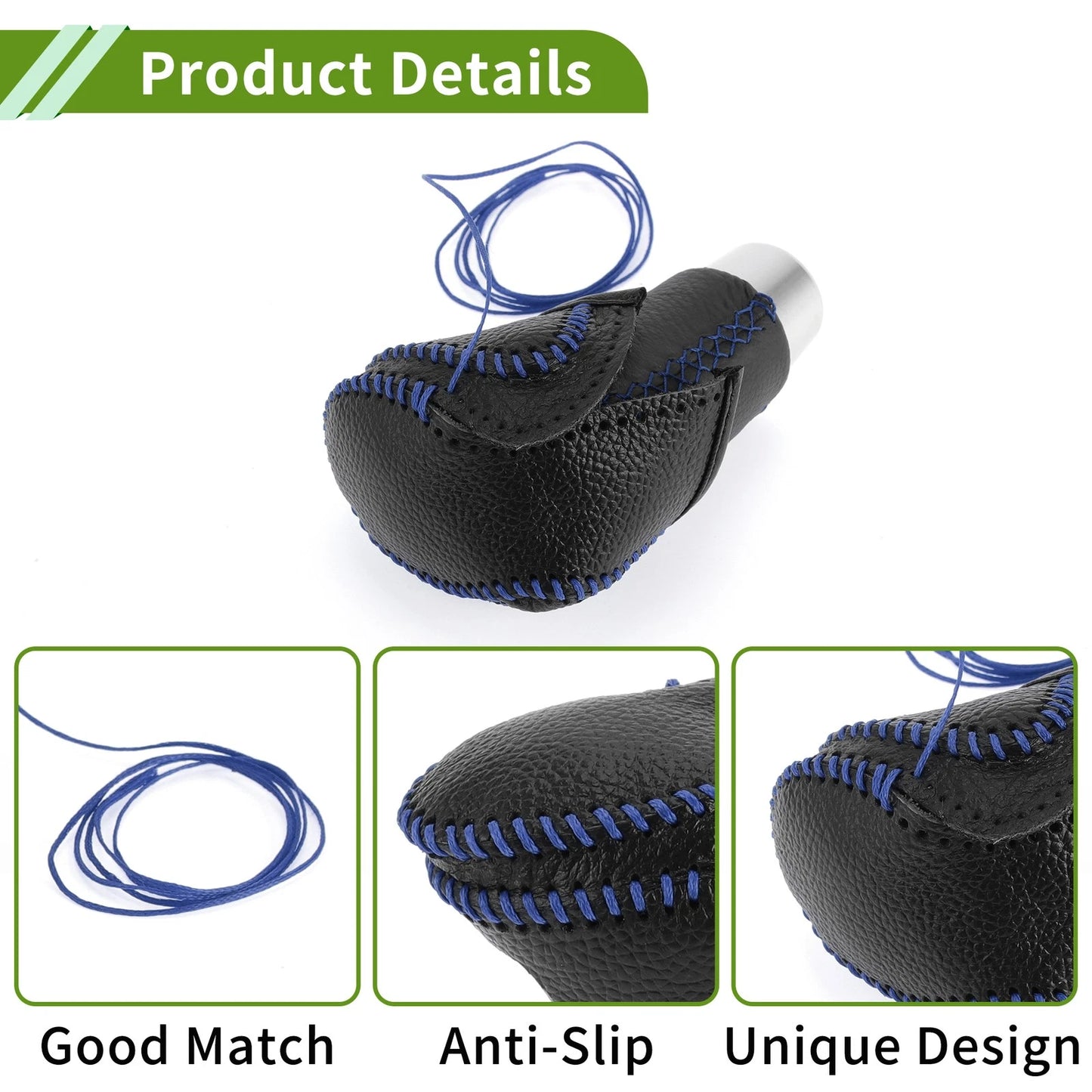 Car Gear Shift Knob Cover for Toyota CH-R (2018-2022) Pebbled Black Blue