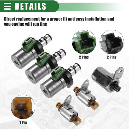 6 Pcs Transmission Solenoid for Ford Focus (2000-2011)