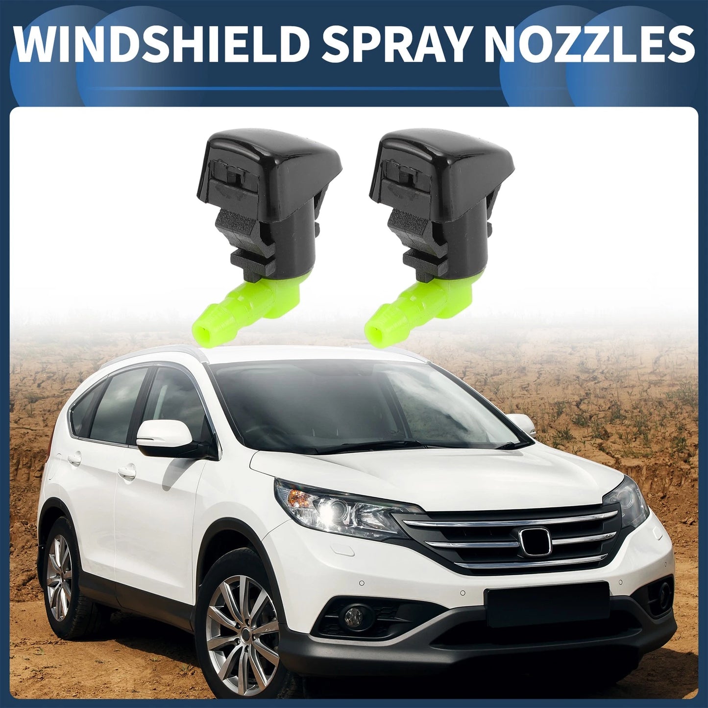 Front Windshield Washer Nozzles Set for Ford Edge (2007-2011)