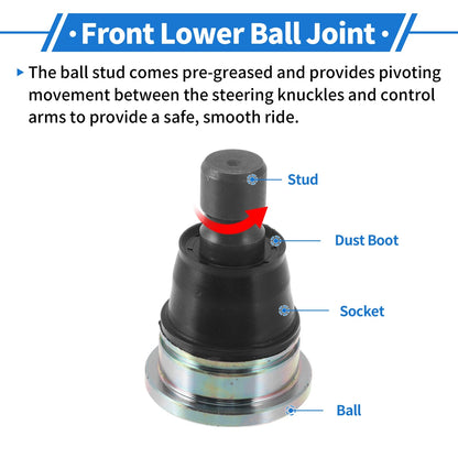 2 x Front Lower Ball Joints for Ford Ecosport (2013-2022)