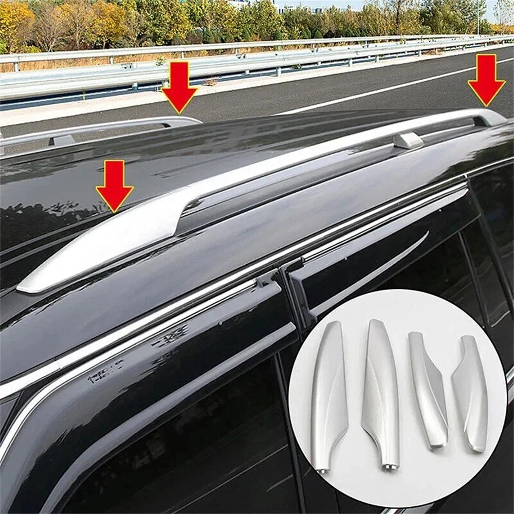 4 Pcs Roof Luggage Rack End Covers Silver for Nissan Patrol Y62 (2010-2018)