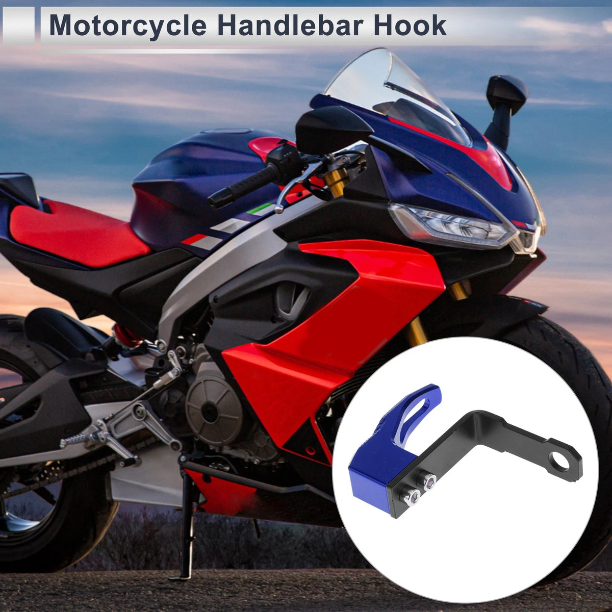 Blue Motorcycle Hanging Hook / 83mm / Square Aluminum Alloy for Motorcycle