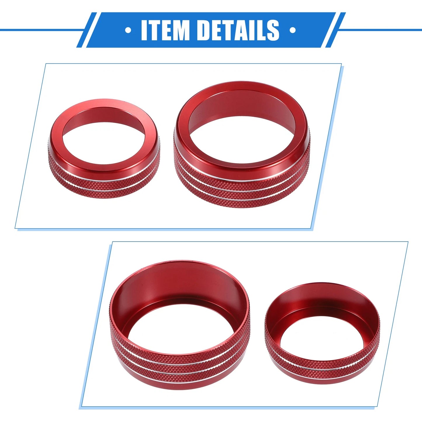 3 x Knob Ring Covers for Dodge Dart (2012 - 2018)