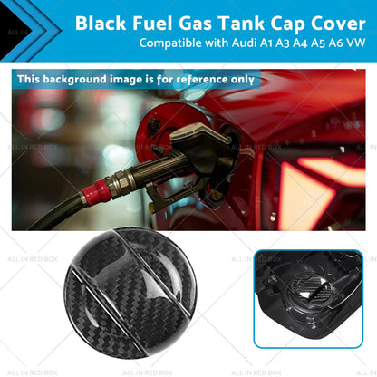Black Carbon Fiber Fuel Gas Tank Cap Cover for Audi A1 A3 A4 A5 A6 VW