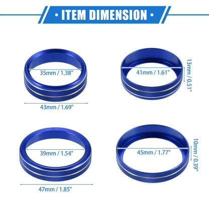 5 x AC Volume Tune Tailer Switch Knob Cover Rings for Ford F150 (2016-2019)