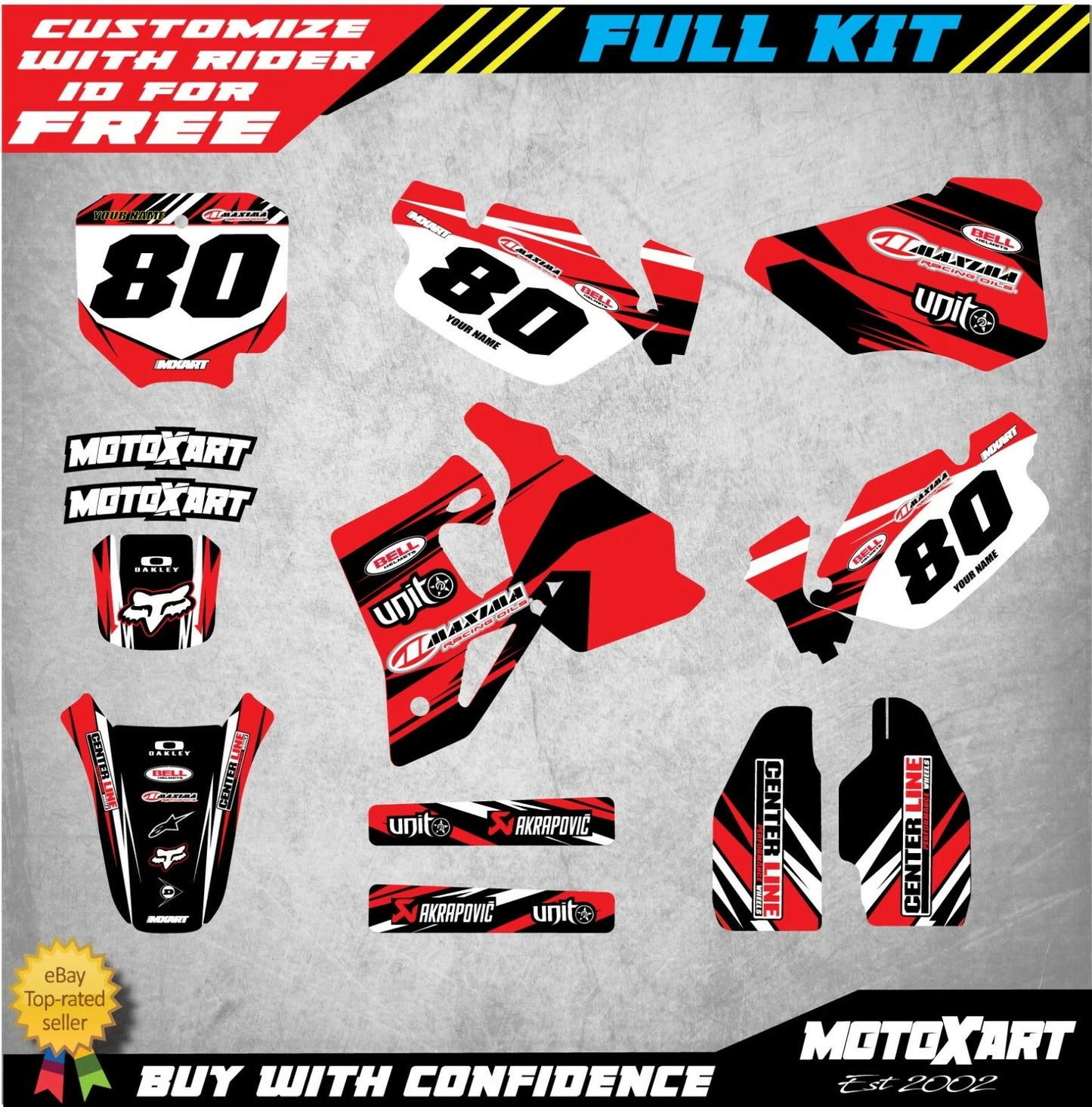 Custom Decal Kit for Honda CR 80 Digger Style Graphics (1996-2002)