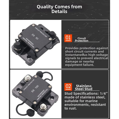 Automatic Reset Circuit Breaker for Marine Boats 32V Max