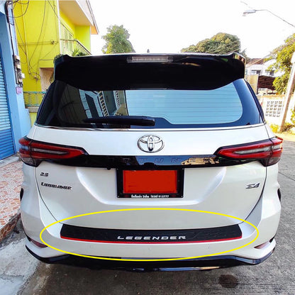 Red Rear Bumper Step Door Scuff Plate for Toyota Fortuner (2015-2022)