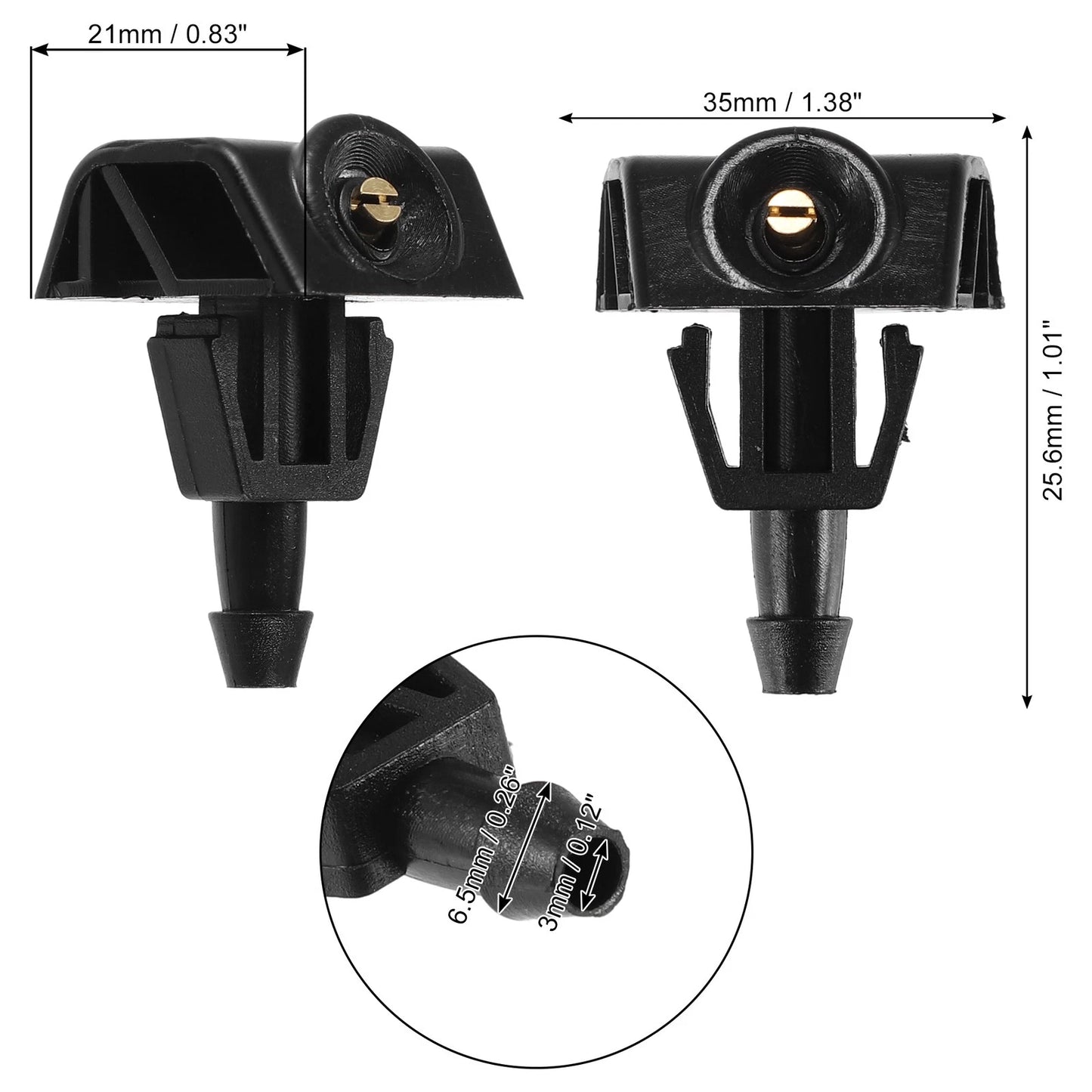 4 x Windshield Wiper Washer Nozzles for Nissan Note (2006-2012)