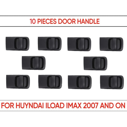 10pc Rear Right Outer Sliding Door Handle Black for Hyundai iLoad iMax (2008-On)