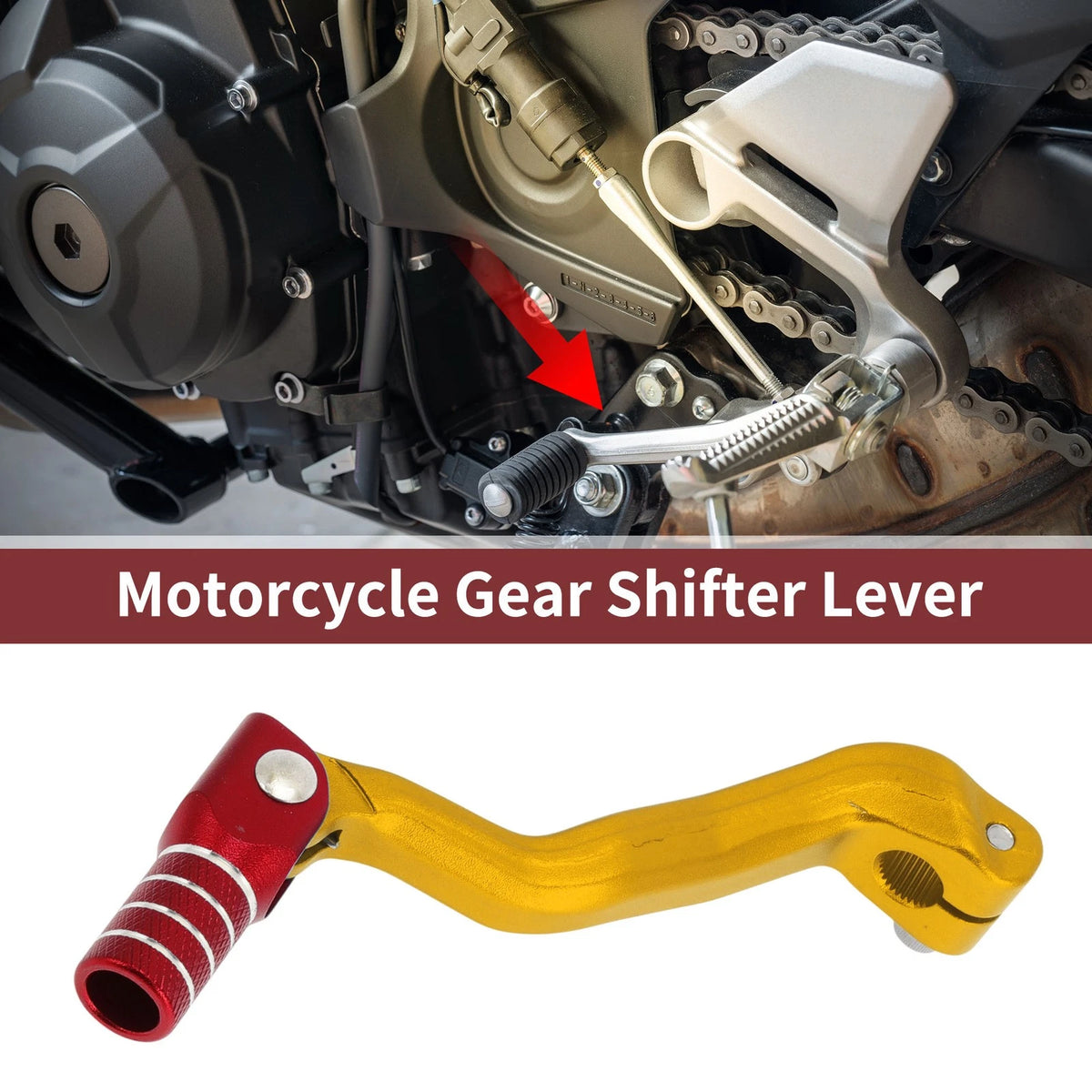 Folding Gear Shifter Lever Gold Tone Red Silver Tone for Bosuer M4