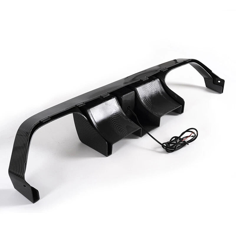 Carbon Fiber Rear Diffuser Lip with Lights for 2015-2020 BMW F80 F82 F83 M3 M4