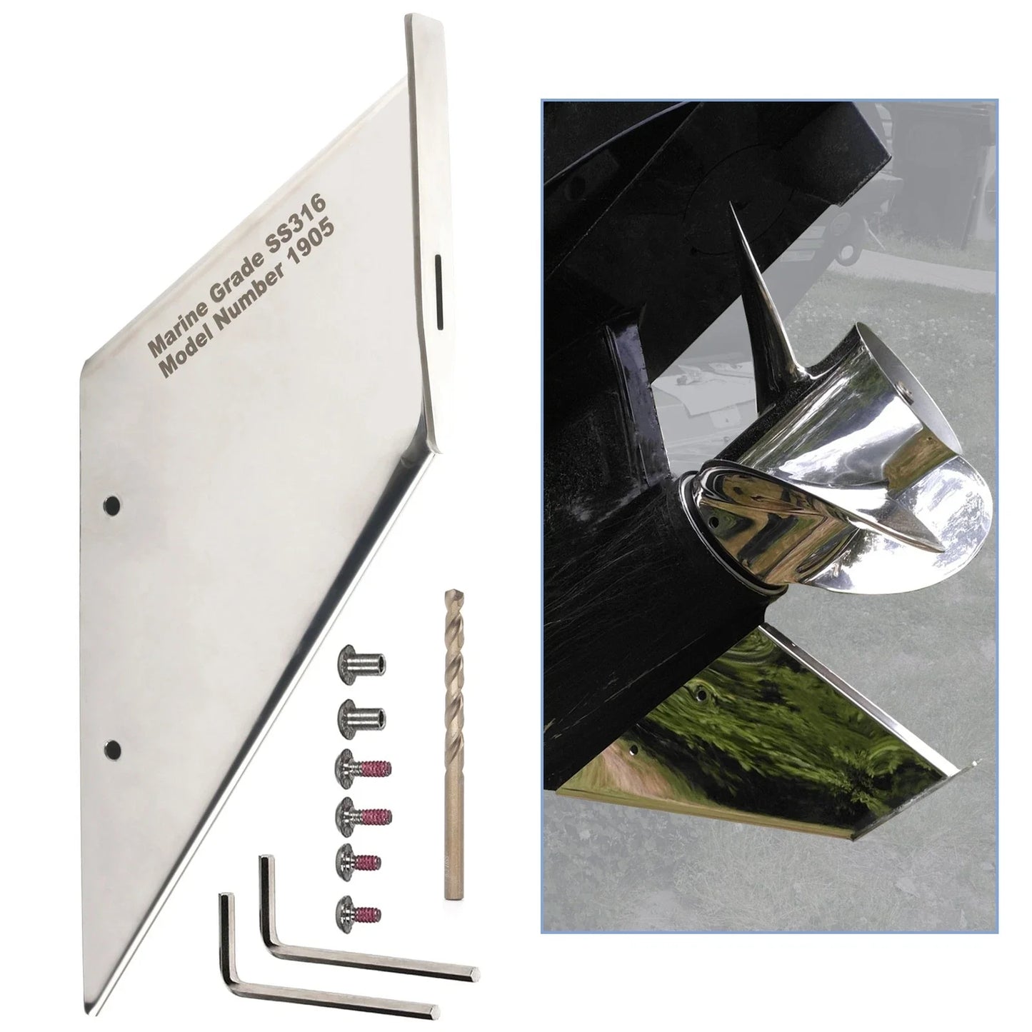 Stainless Steel Skeg Guard for Mercury 200-250HP Optimax & Pro XS