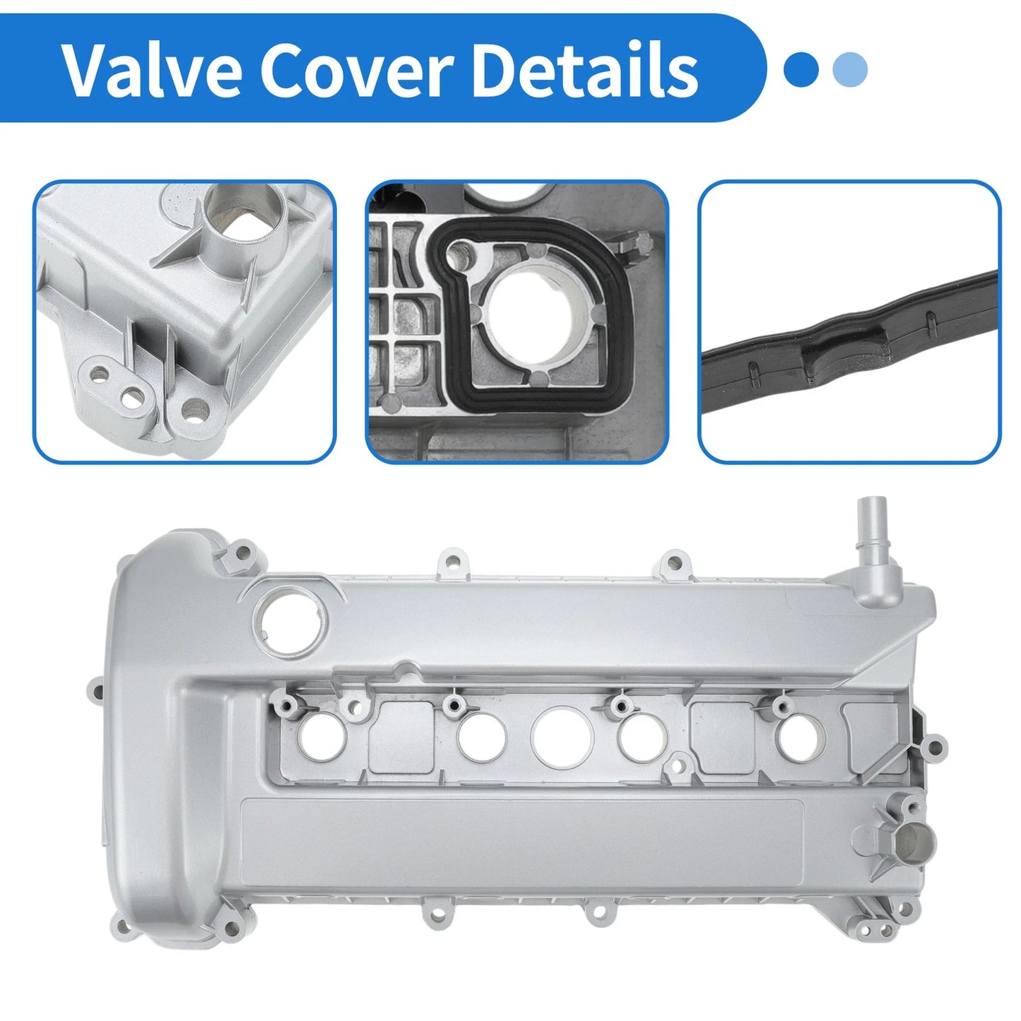Engine Valve Cover for Ford Escape 2.3L (2005-2008) Silver Tone