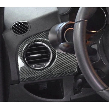 Carbon Fiber Dashboard Side Air Vent Outlet Cover Trim For Fiat 500 Abarth 12-15