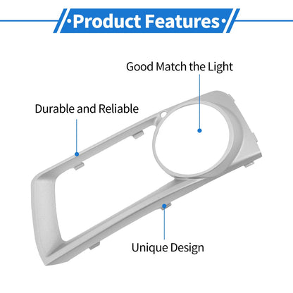 Front Left Fog Light Grill for BMW X6 (2012-2014) - 1 x Silver Tone