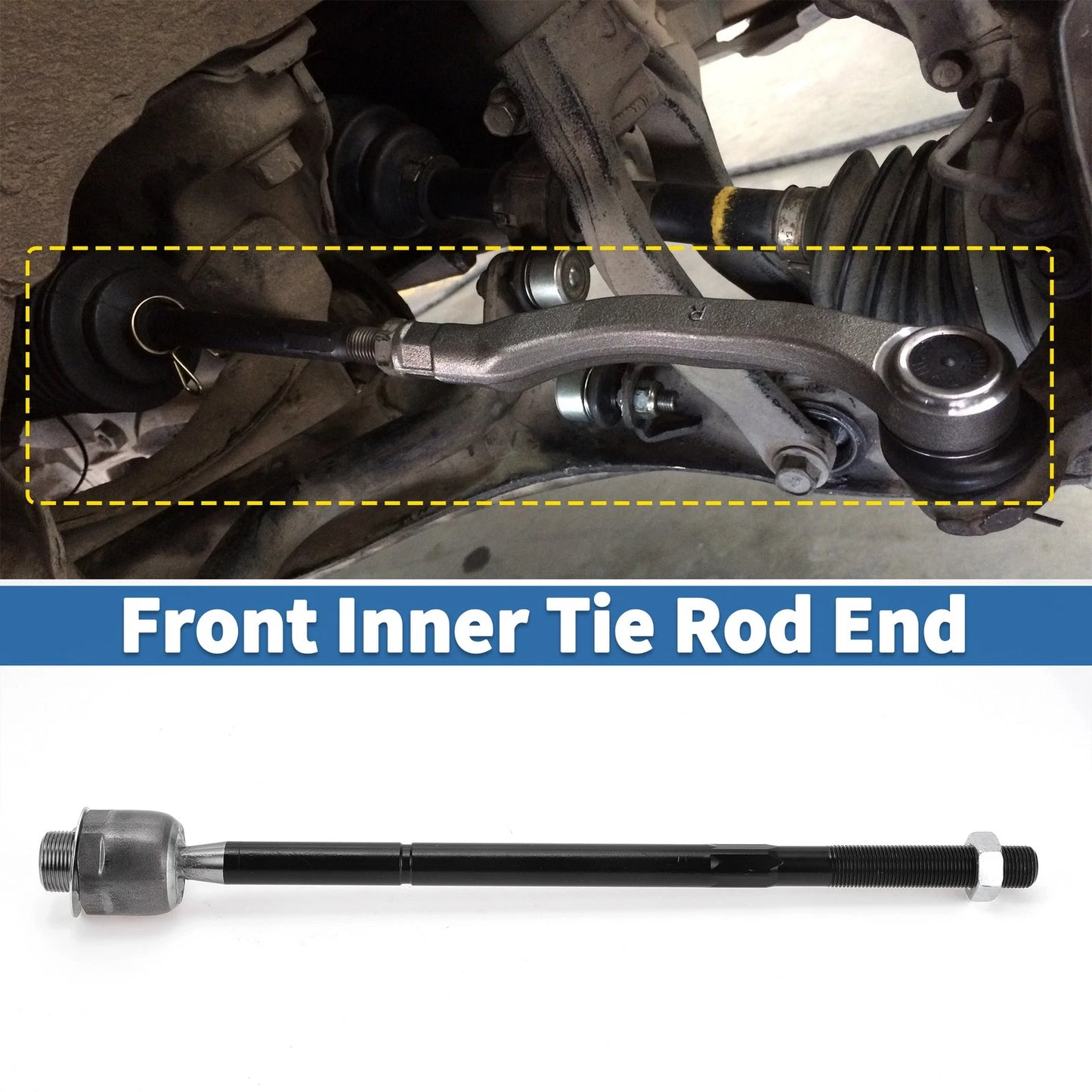 2 Pcs Front Inner Tie Rod End Links for Dodge Ram 1500 (2006-2012)