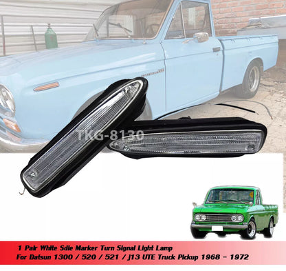 White Side Marker Turn Signal Lamp for Nissan Datsun 1300 520 521 (1968-1973)