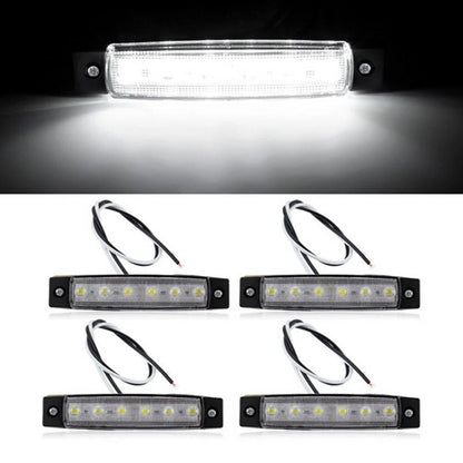 4x Super-Bright Marine Grade 12V Waterproof White 6 LED Lights