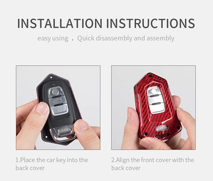 Carbon Fiber Key Shell Cover for Audi A3 A4 A5 A6 A7 (2000-2023)
