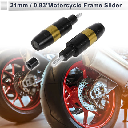 8mm Aluminum Alloy Motorcycle Slider Frame 2 x Pcs Gold Tone for Make Model