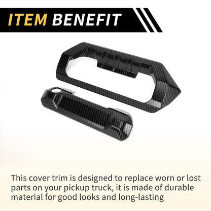 Carbon Fiber Rear Handle Frame Bezel Trim Kit for Toyota Tundra (2022-2024)
