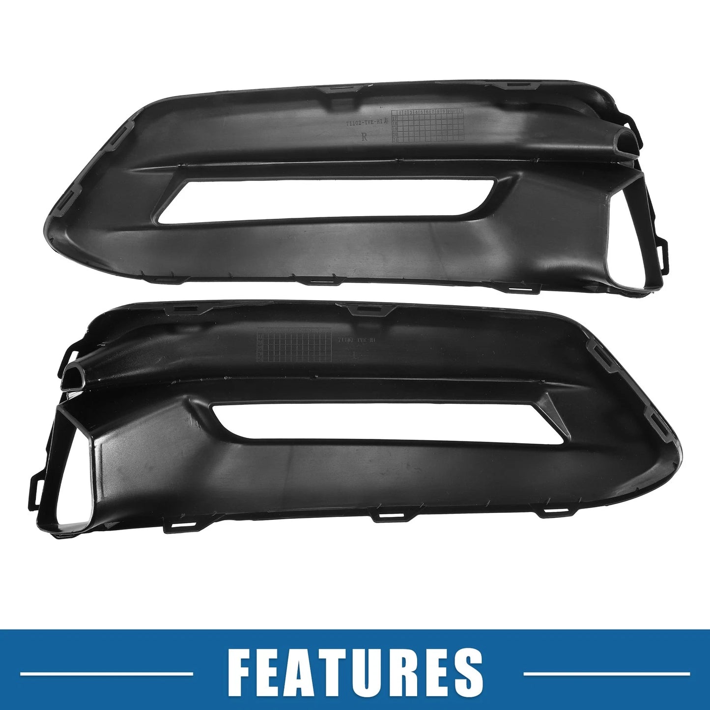 Fog Light Grille Cover for Honda Accord (2018-2020) Glossy Black