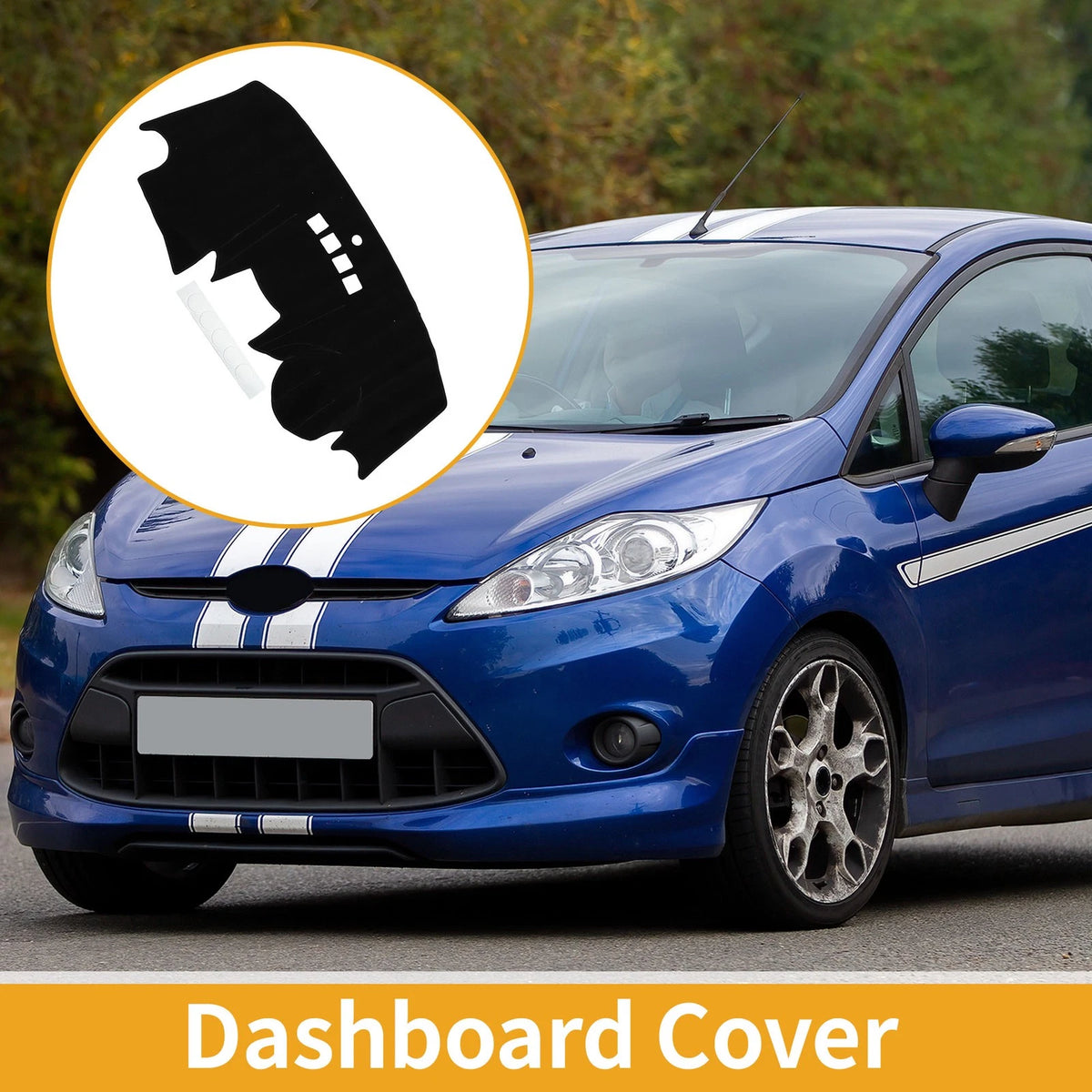 Dashboard Cover Mat for Ford Fiesta MK7 (2009-2017) Black 1 x Pc