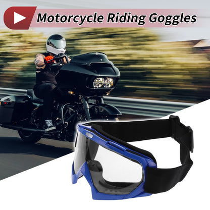 Goggles / One Size / Motorcycle Riding Goggles Transparent Lens Blue Frame