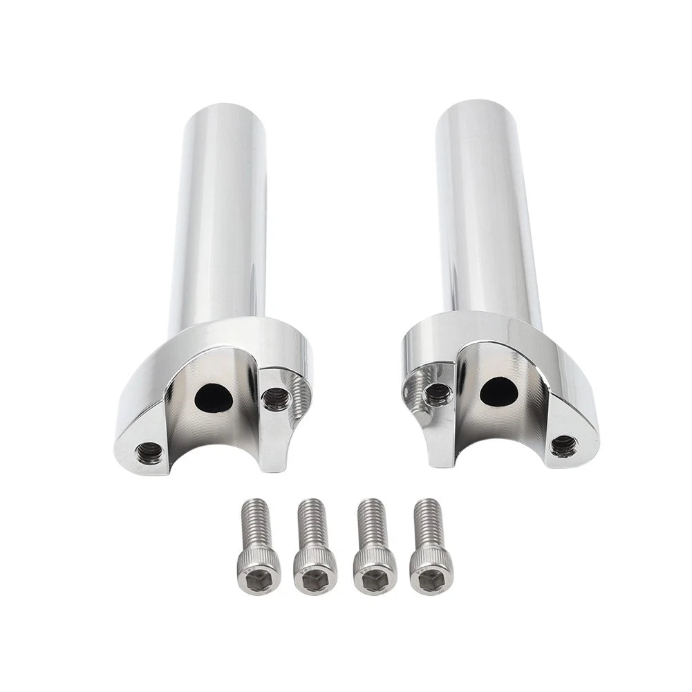 Chrome 6" Straight Handlebar Risers for Harley Heritage Softail Dyna FXD