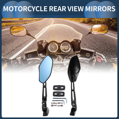 Set Motorcycle Rear View Mirrors Black Aluminum for Suzuki GSXR 600 750 1000