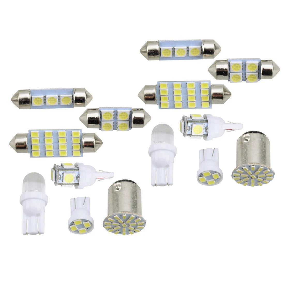 14pcs T10 LED Car Bulb Lamp Set for Interior Dome Map License Plate