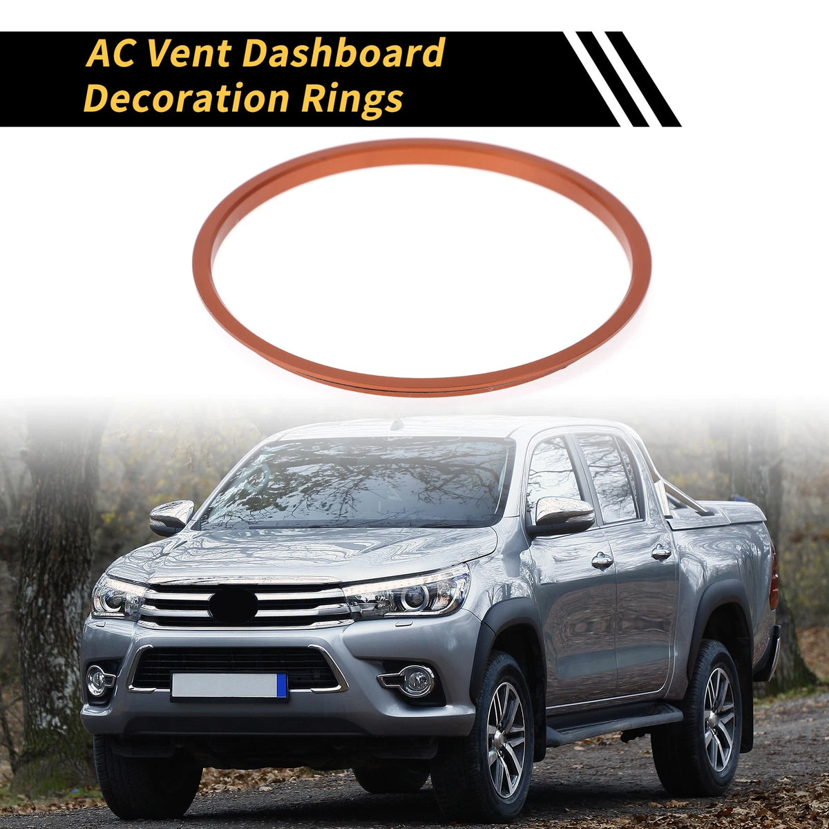 AC Vent Dashboard Decoration Rings 4 Pcs for Toyota Tacoma (2016–2021)