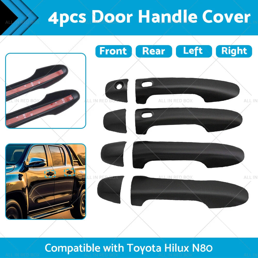 4 x Matte Black Door Handle Covers for Toyota Hilux (2015-2021)