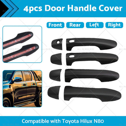 4 x Matte Black Door Handle Covers for Toyota Hilux (2015-2021)