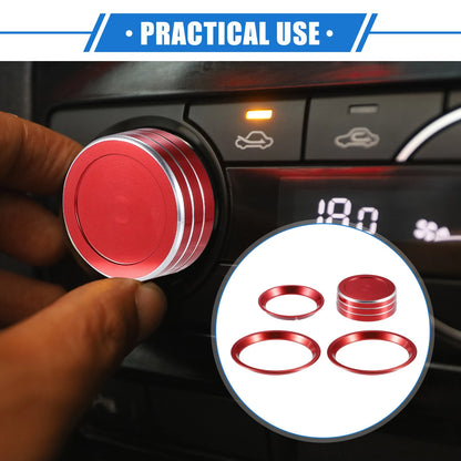 4 x AC Climate Control Knob Rings for Subaru Forester (2019-2023) Red