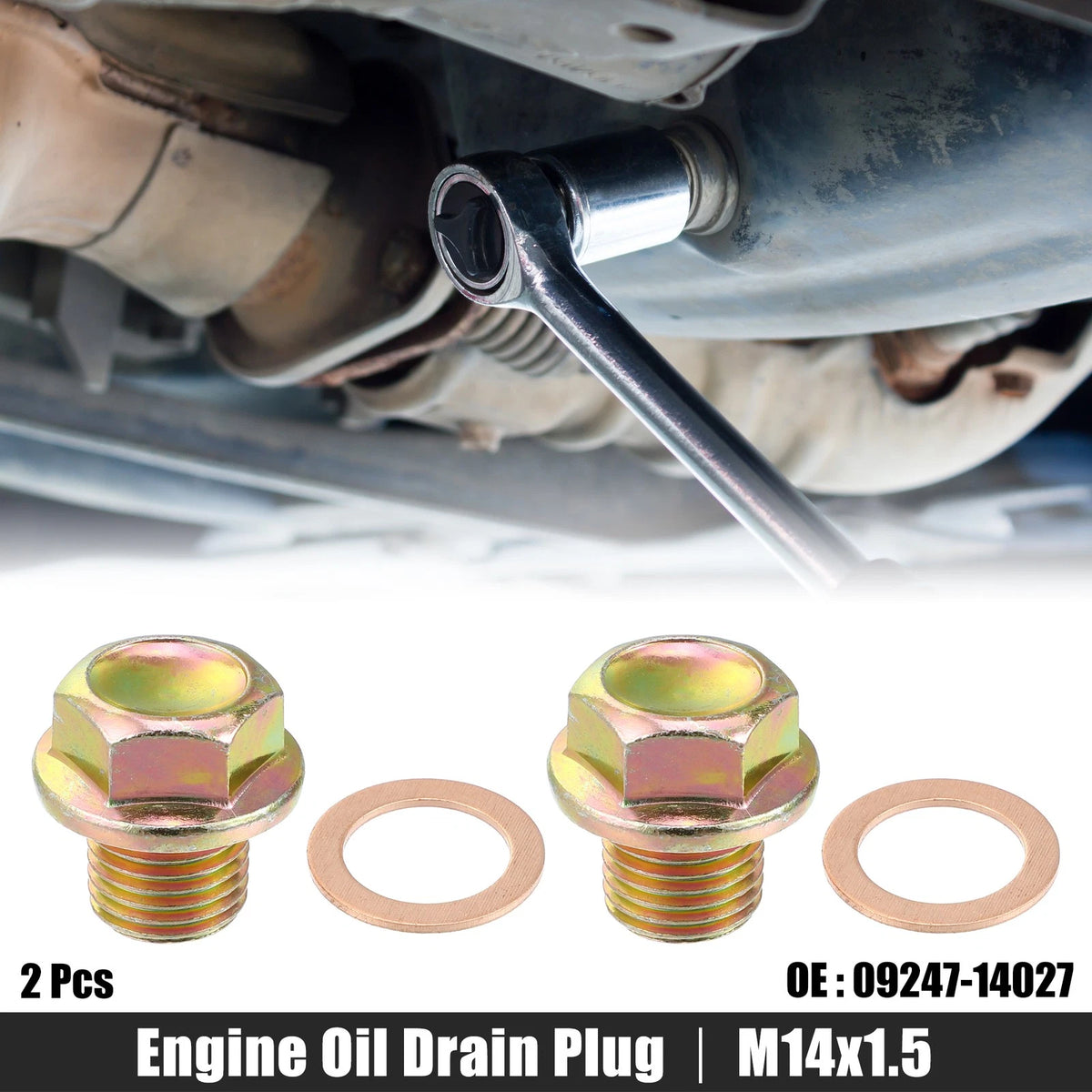 M14x1.5 Engine Oil Drain Plug Screws w/ Seal Rings for Honda
