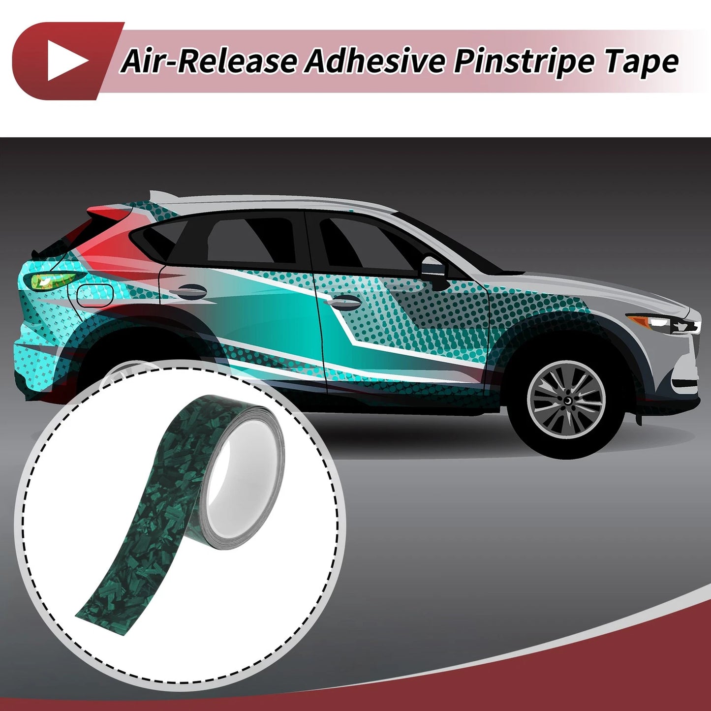 Pinstripe Tape 40mmx8.5m Matte Green for Car Motorcycle Boat