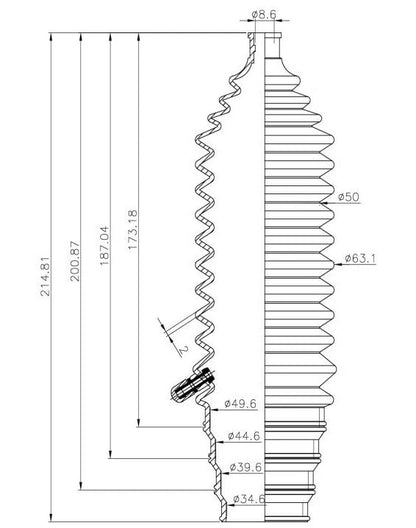 Power Steering Rack End Boots Universal Rubber 2 x