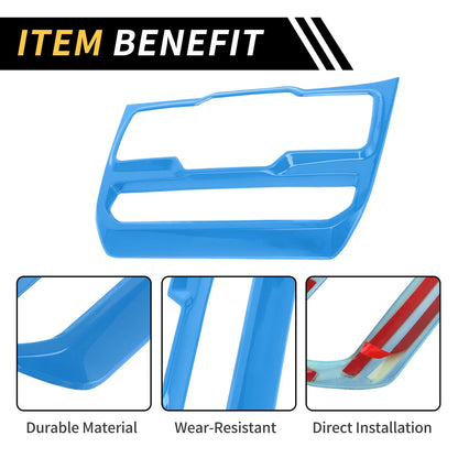 Light Blue Dashboard Center Control Panel Cover for Jeep Wrangler (2018-2023)