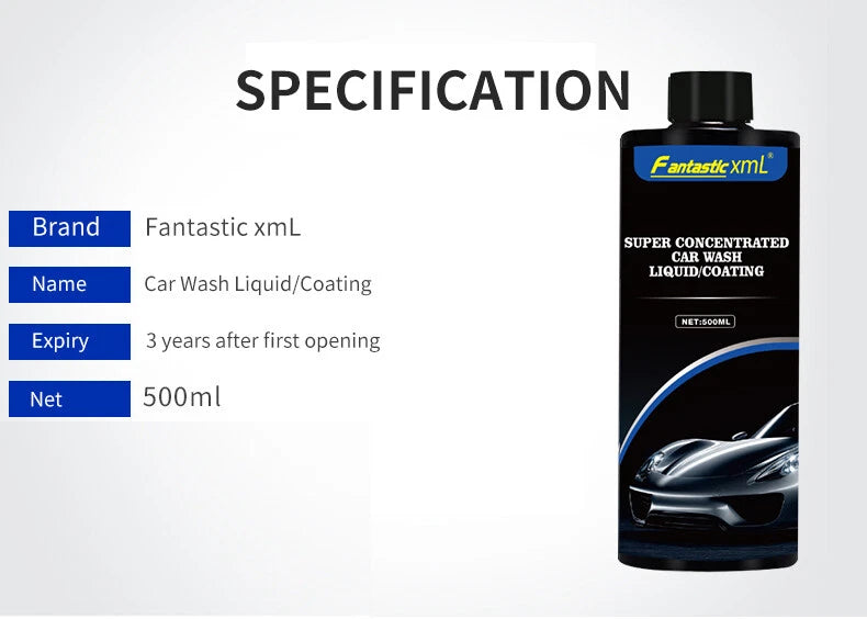 Super Concentrate Car Wash Liquid Shampoo 0.5L for Fantastic XM (2023)